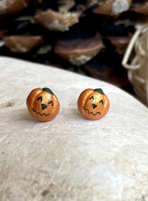 halloween tök fülbevaló