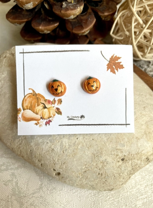 halloween tök fülbevaló