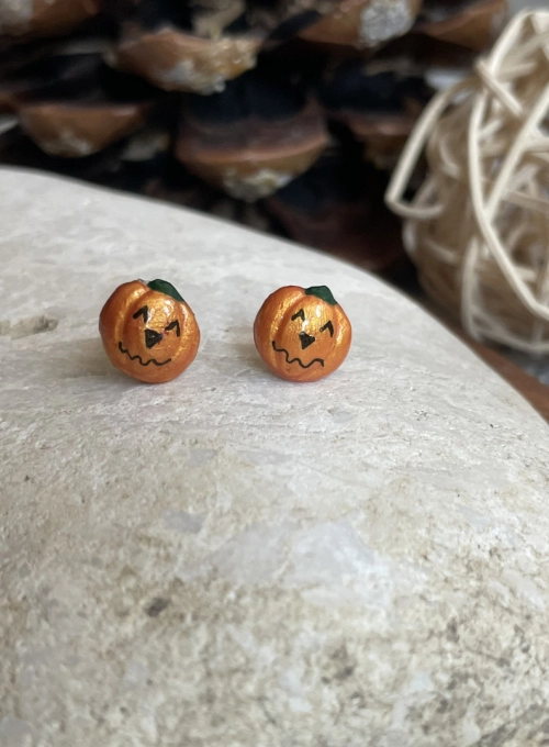 halloween tök fülbevaló