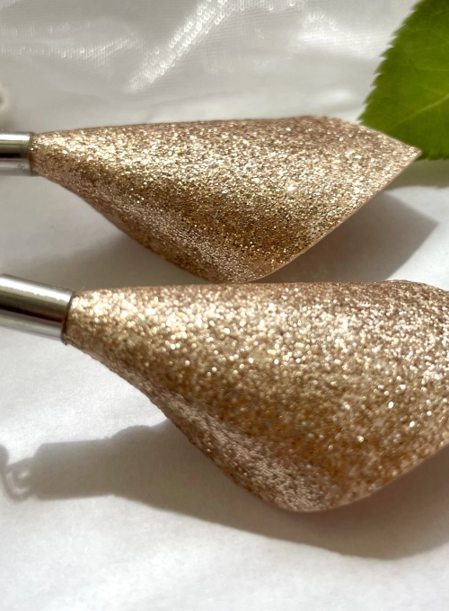 Extra csillogó sziromlevél fülbevaló - rosegold
