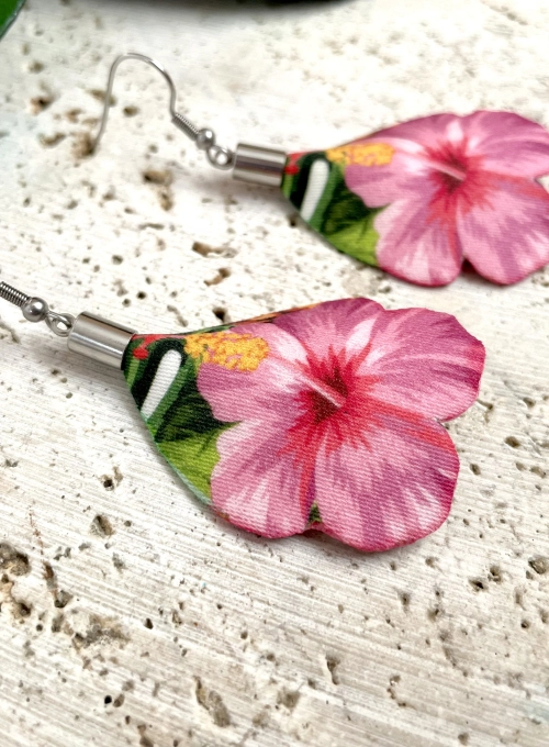 Hibiszkusz fülbevaló-rózsaszín