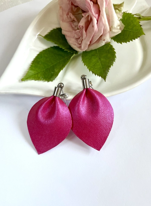 Lélekcsepp fülbevaló - Fukszia (magenta)