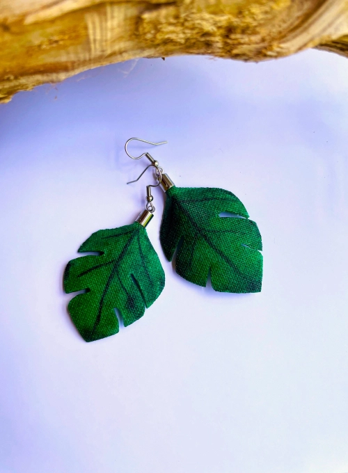 Philodendron mini fülbevaló