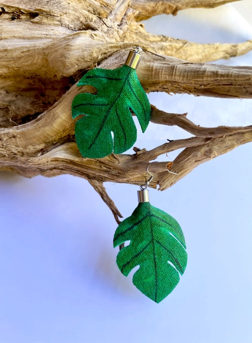 Philodendron mini fülbevaló