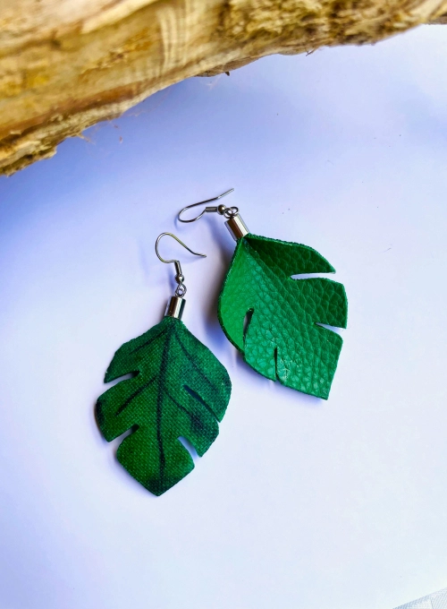 Philodendron mini fülbevaló