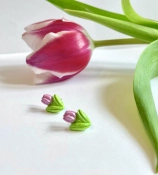 Tulipán fülbevaló - rózsaszín (fémmentes változatban is kérheted)