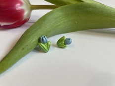 Tulipán fülbevaló - kék (fémmentes változatban is kérheted)